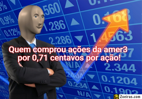 Quem comprou ações da amer3  por 0,71 centavos por ação!