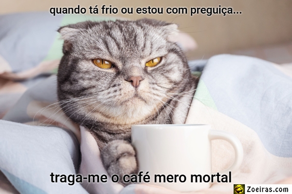 quando tá frio ou estou com preguiça...... traga-me o café mero mortal